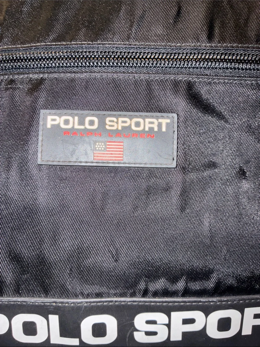 Vintage Genuine Polo by Ralph Lauren Black Polo Sport Messenger Bag